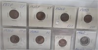 8 Lincoln 1 Cent Coins 1917-1956-D