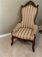 Walnut finger carved Ladies chair.