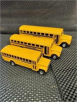 Three Die Cast School Buses