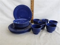 Early Fiestaware Plum Plates & Mugs
