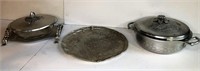 Hammered Aluminum Dishes & Tray