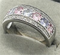 .925 Solid Silver Cubic Zirconia Designer Ring