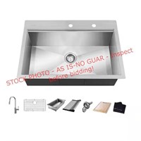 G.B. 30" Drop-in 18 ga. Workstation Kitchen Sink