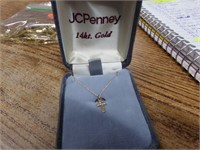 14k gold cross & chain