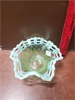Green Opalescent Bowl Uranium Glass -  IT GLOWS!
