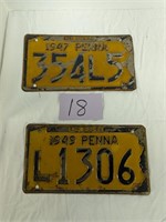 1947 & 1949 Pennsylvania License Plates