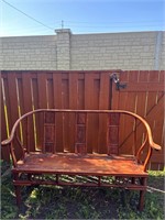 Early antique asian carved bench