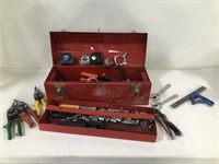 TOOL BOX WITH MISC HAND TOOLS