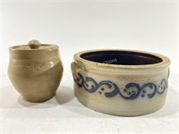 (2) 1980’s MEL Wisconsin Pottery Jar & Bowl
