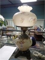 PAINTED GLASS LAMP 21"