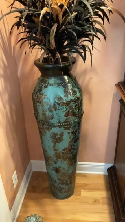 Large Pottery Floor Vase, 49" tall