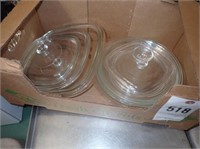 Box w/(4) Glass Pie Plates,  Glass