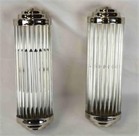 Pr French Cut Glass Wall Sconces
