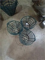 3 small wire baskets