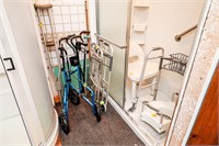 (4) Walkers, (5) Canes, (3) Crutches, Bath Stool,