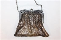 Antique Whiting & Davis Metal Purse with Chain
