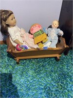 Assorted Vintage Toys and Doll Craddle