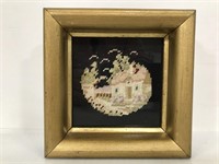 Small framed embroidered house art
