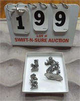 Three Pewter Type Small Cowboy Figurines