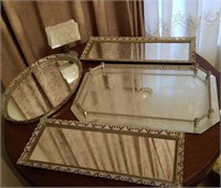 Mirrored dresser trays