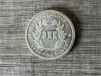 1 Troy OZ 9999 Fine Silver Christmas Wishes Round