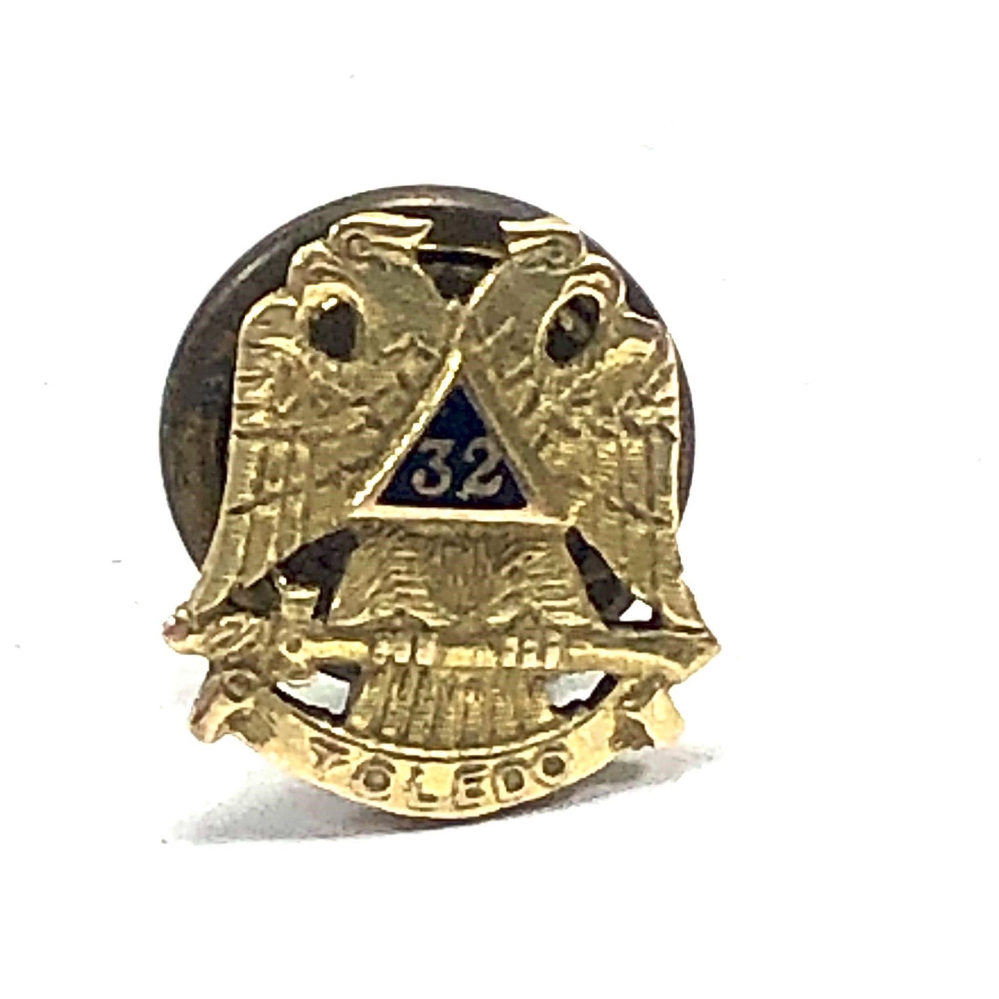 Vintage Masonic Mason Lodge Tie Pin Toledo