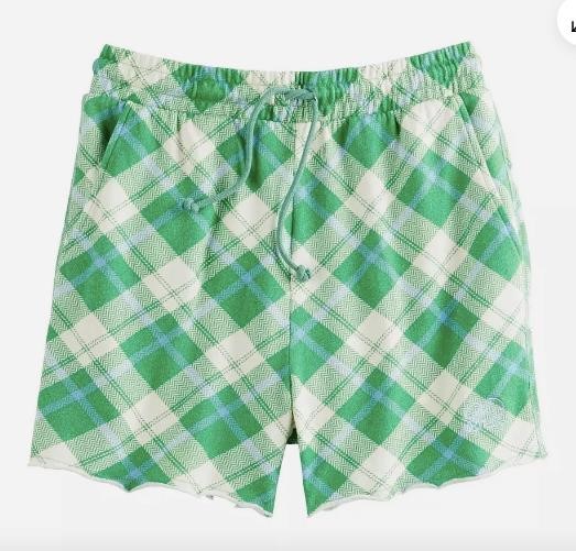 Plaid Ivory Ella Lounge Sweat Shorts $39