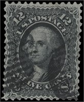 US stamp #69 Used F/VF black grid cancels CV $100