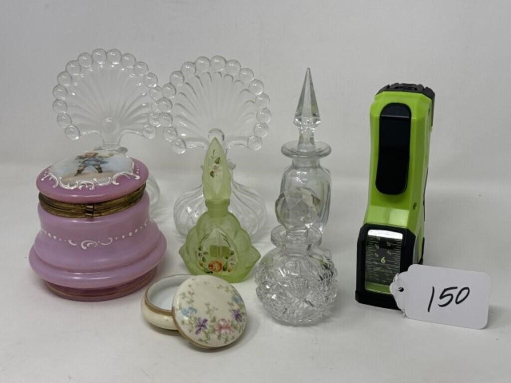 Lot of Glass Perfumes & Vanity Items