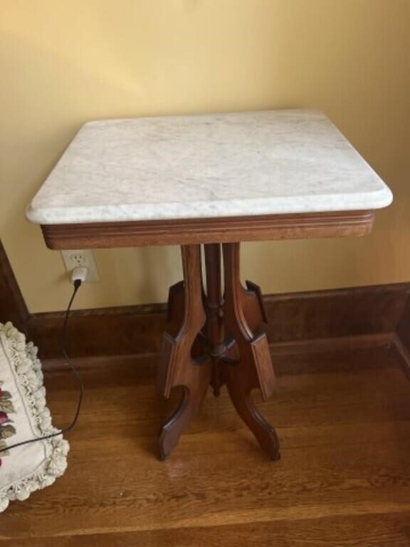 Victorian Marble Top Stand - Unusual Size 30"H x