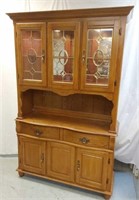 CHINA CABINET WITH LIGHT AND GLASS SHELVES