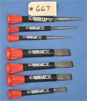 set of Hard Cap punches & chisels up to 1" chisel