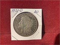 1921-D AU SILVER MORGAN DOLLAR