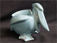 Blue porcelain pelican flower pot