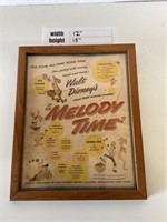 DISNEY Melody Time Technicolor Flyer Framed