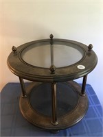 2 Tier Glass Top End Table/Side Table