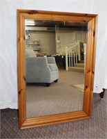 Pine framed mirror, can be hung horizontal or