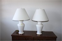 Pair of ceramic table lamps, 53"H