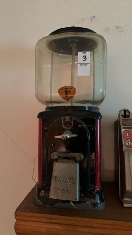 Vintage 1 Cent Gumball machine