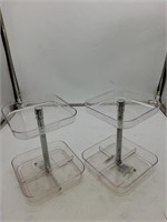 2 clear two tier trays