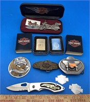 Harley Davidson Zippo Lighters, Pocket Knives,