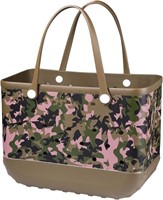 Feastaw Rubber Beach Tote Bag  Camo with Charms