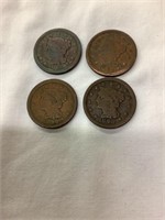 (4) 1848 Large Pennies