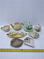 carltonware tea set, salt and pepper, cream and