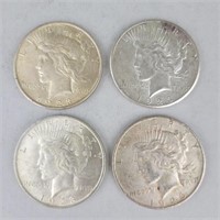 1923 (3) & 1926 90% Silver Peace Dollars.