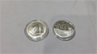 2 sterling silver proof coins