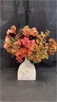 Fall Floral Arrangement in white ceramic vase