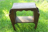Vintage Side Table with Magazine Rack Sides