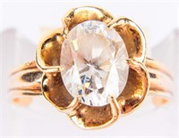Jewelry 14kt Yellow Gold CZ Cocktail Ring