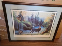River Buck Whitetail Deer by Cyndi Nelson Painting
